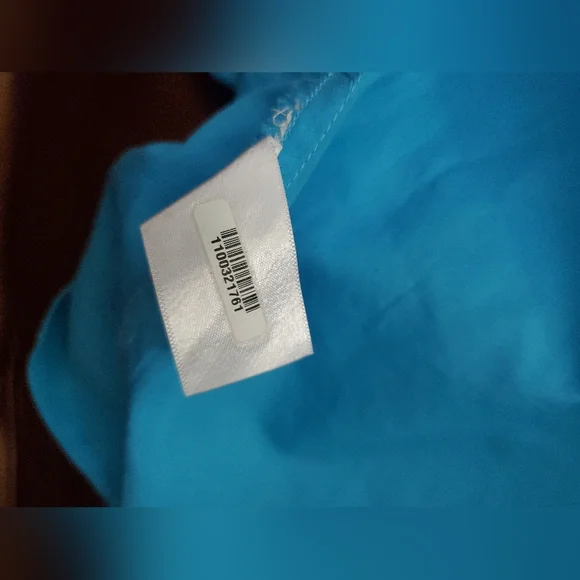 NEVER A WALLFLOWER cotton high neck dress in turquoise blue Medium - Picture 8 of 8